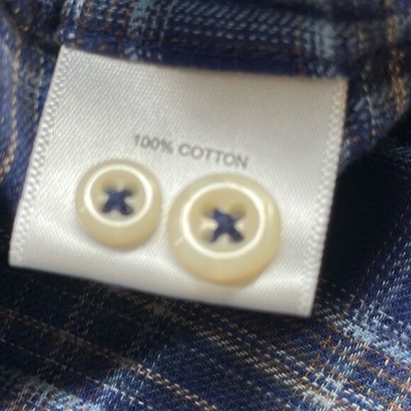 Peter Millar Hugh Flannel Sport Shirt Mens Large Blue Plaid - Picture 6 of 8